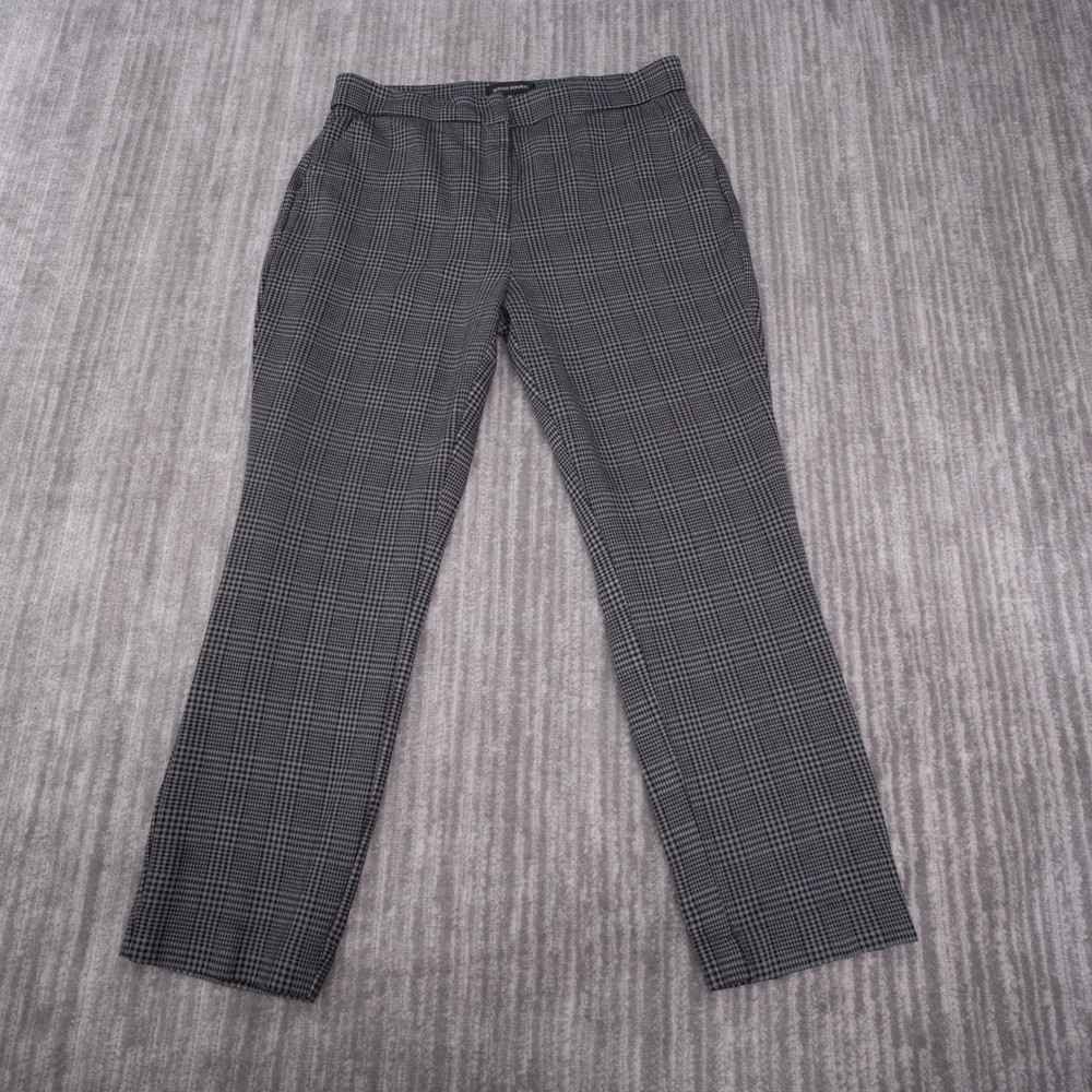 Banana Republic Dress Pants Womens 10 Grey Excellent Plaid Tapered Trousers